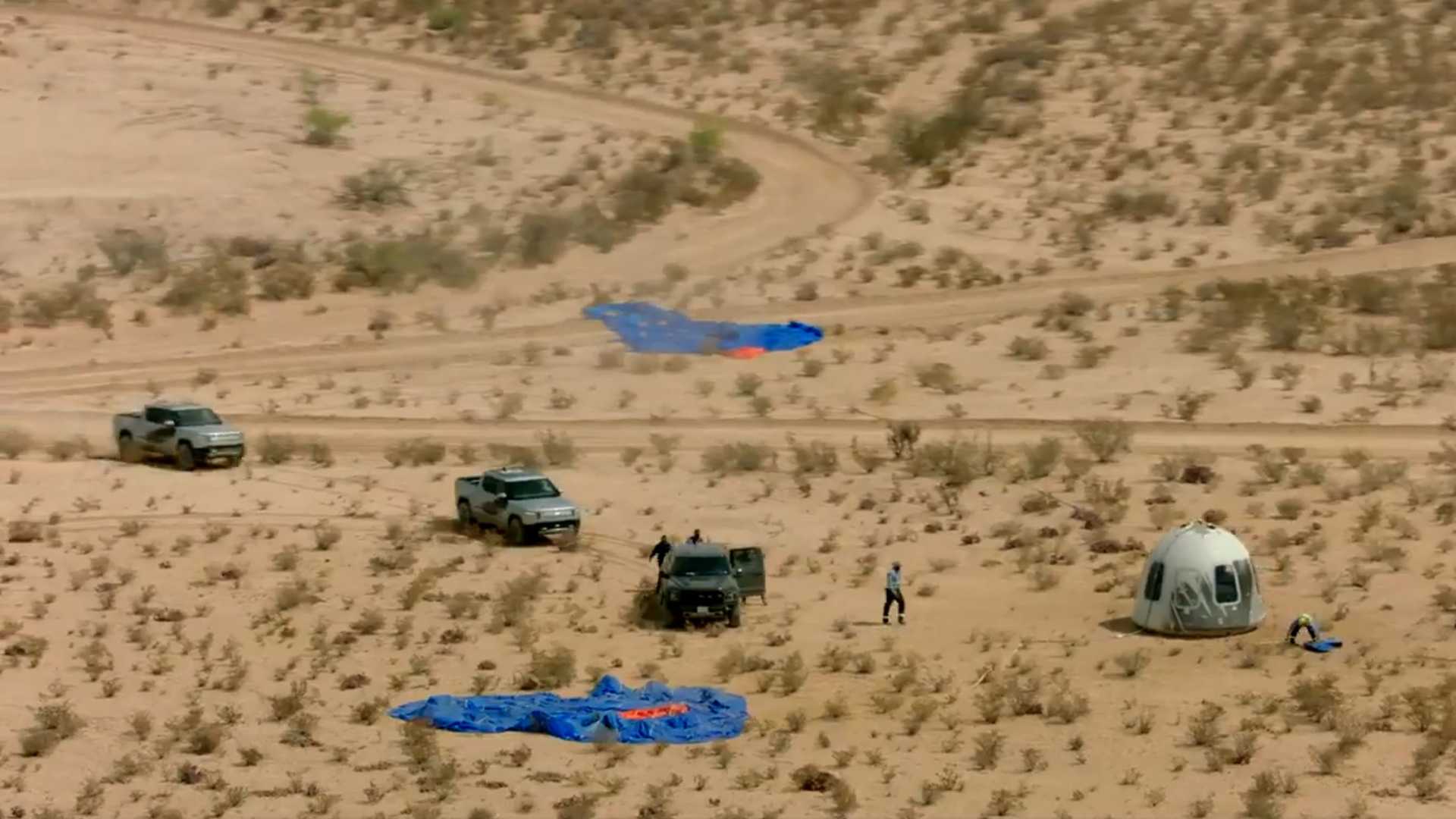 Blue Origin's Rivian R1T driven by Jeff Bezos